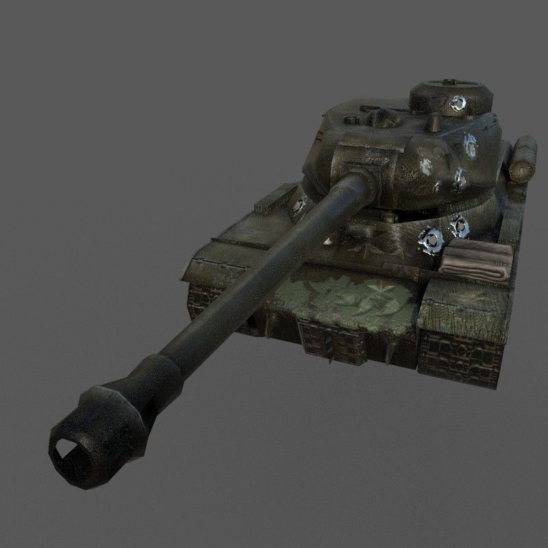 tank IS Low-poly 3D model_1