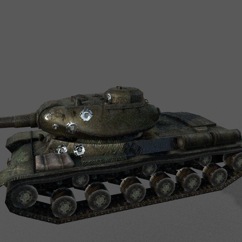 tank IS Low-poly 3D model_2