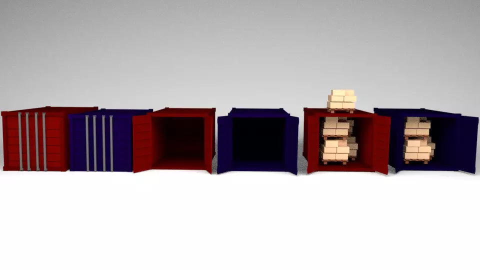 6 pcs container and 1 transporter box Free 3D print model