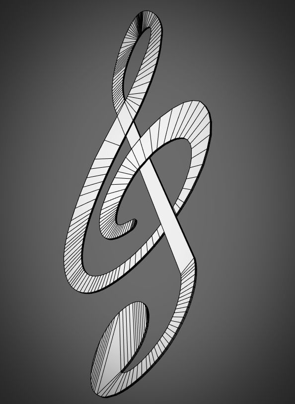Treble clef 3D model_8
