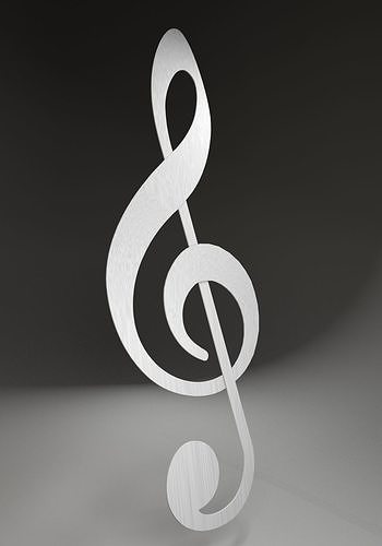 Treble clef 3D model