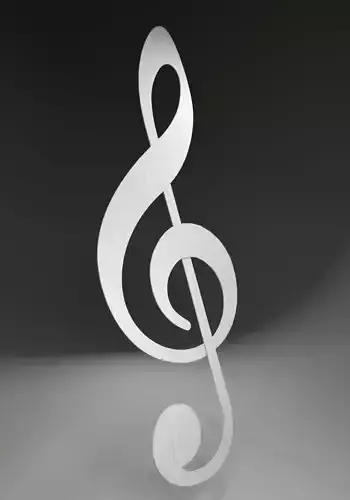 Treble clef 3D model