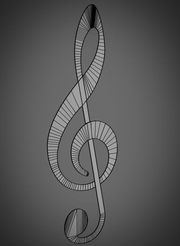 Treble clef 3D model_3