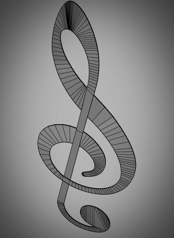 Treble clef 3D model_6