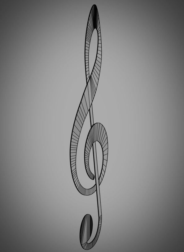 Treble clef 3D model_4