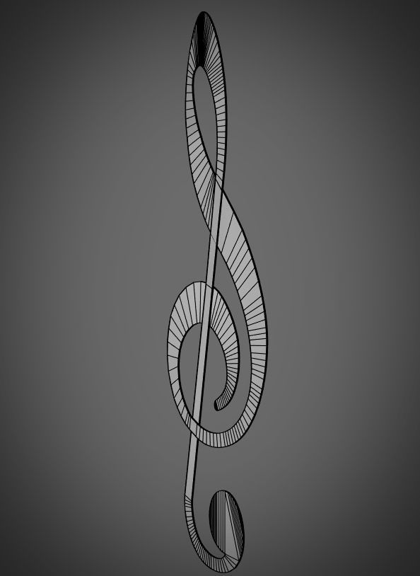Treble clef 3D model_5