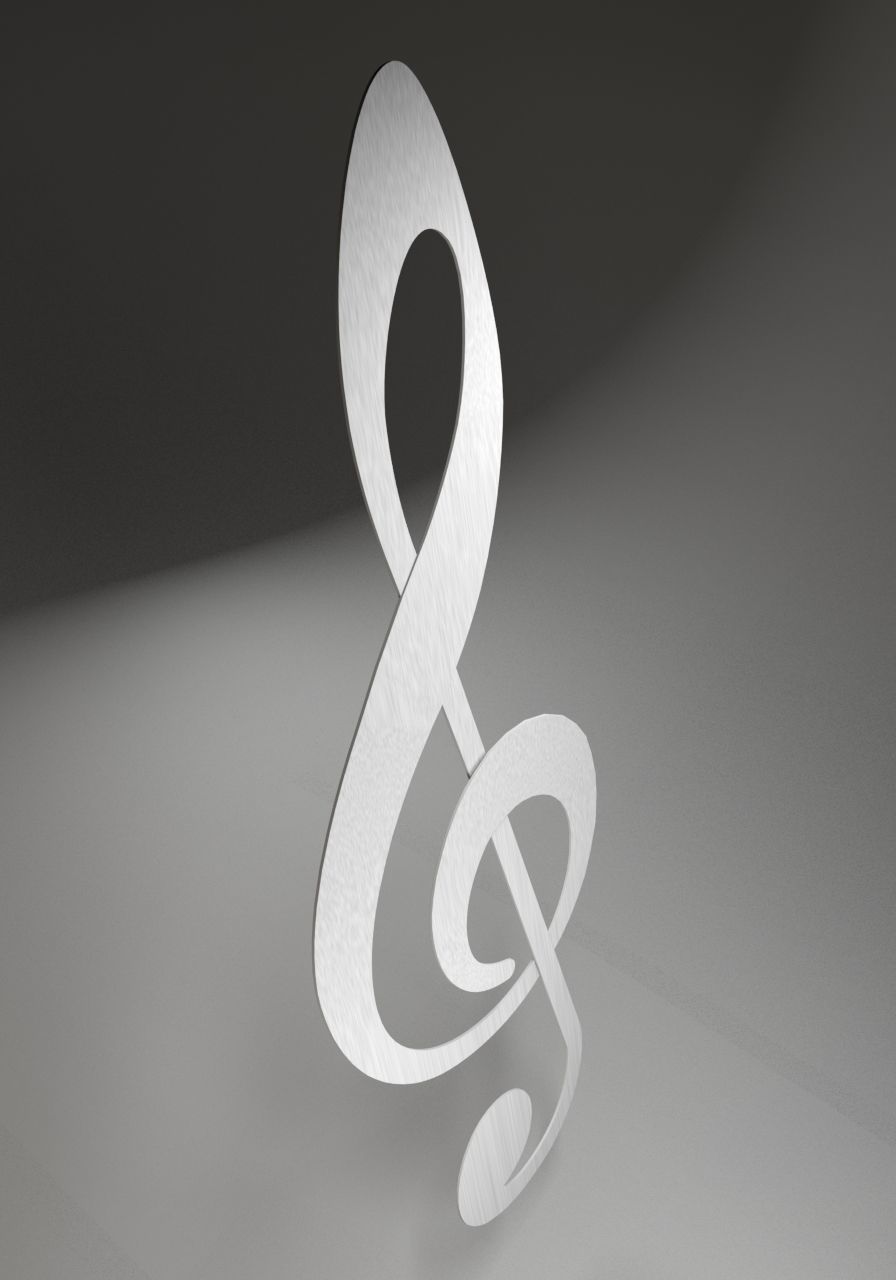 Treble clef 3D model_2