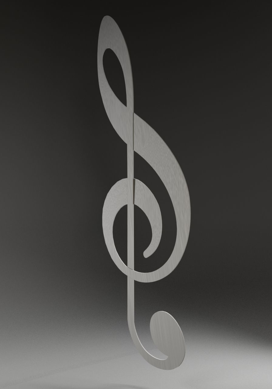 Treble clef 3D model_1