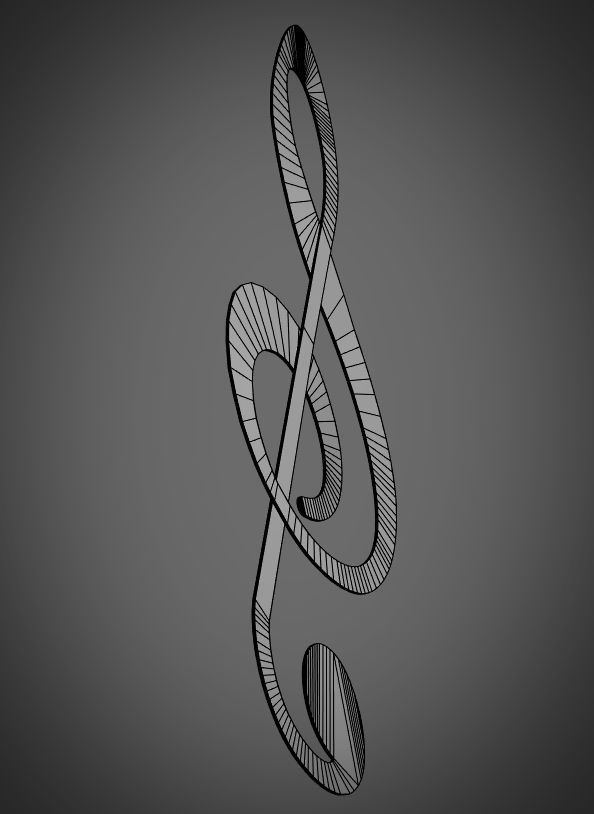 Treble clef 3D model_7
