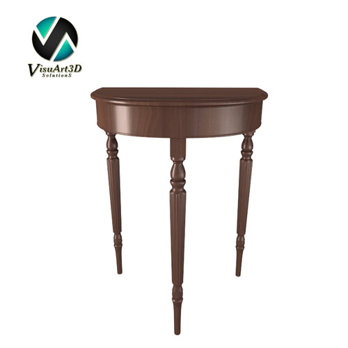 furniture 8 Antique Demilune Table 2 3D model