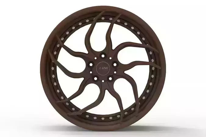 Modular 3 Piece Forged Wheel 3D model