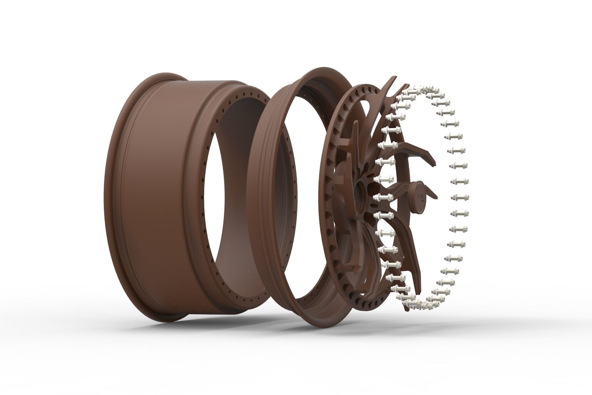 Modular 3 Piece Forged Wheel 3D model_2