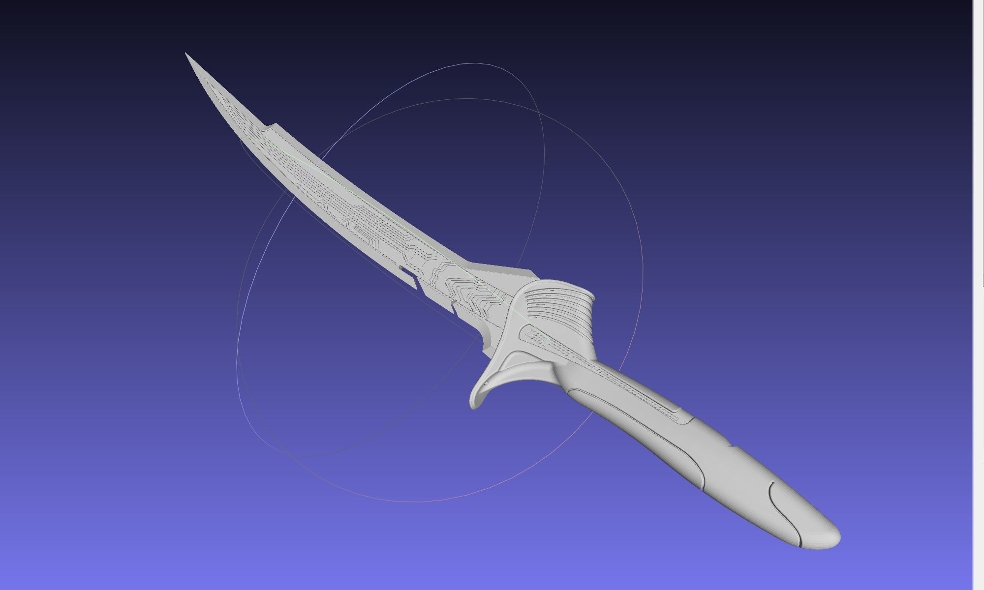 Alita Battle Angel Damaskus Sword Movie Version Assembly 3D print model_70