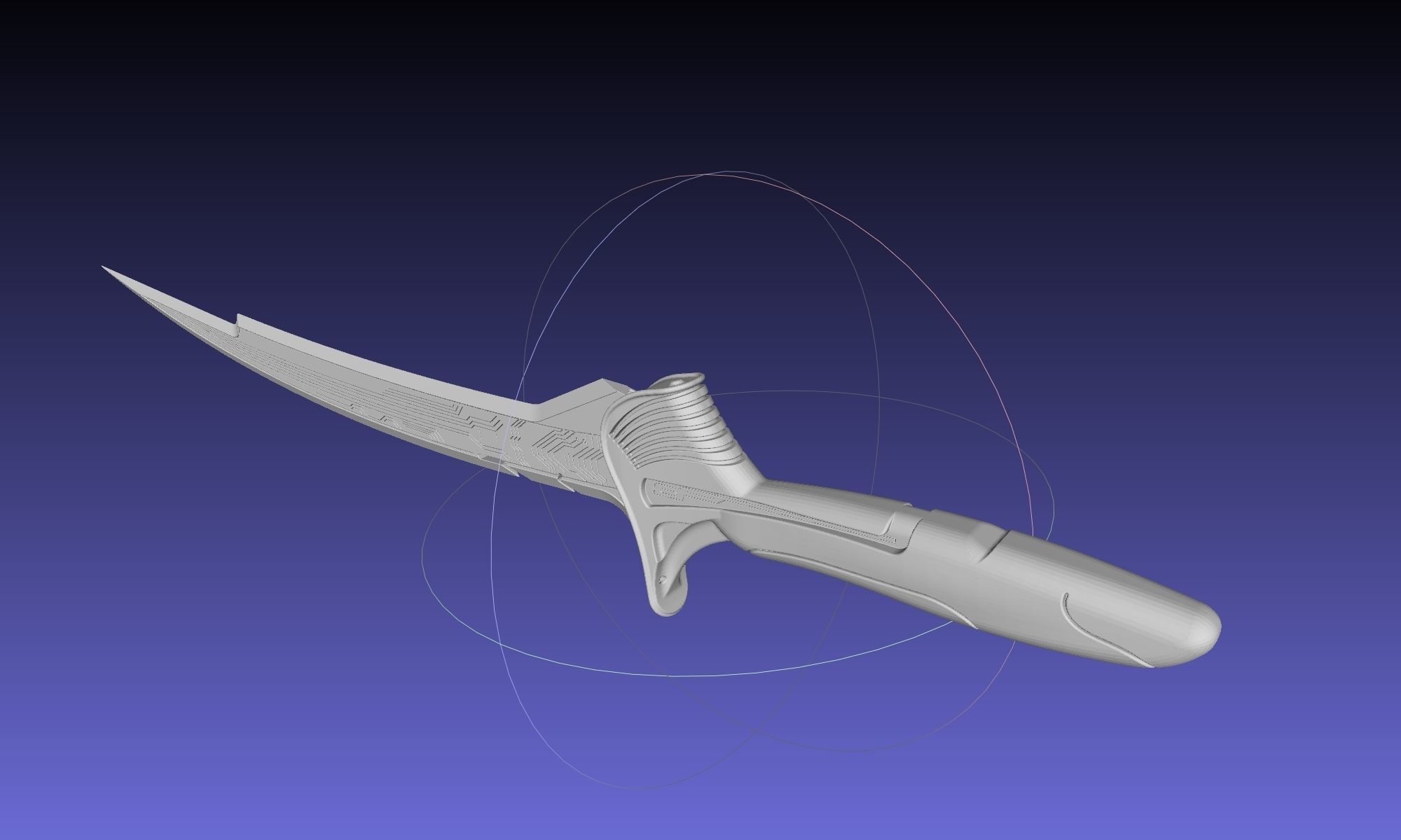 Alita Battle Angel Damaskus Sword Movie Version Assembly 3D print model_60