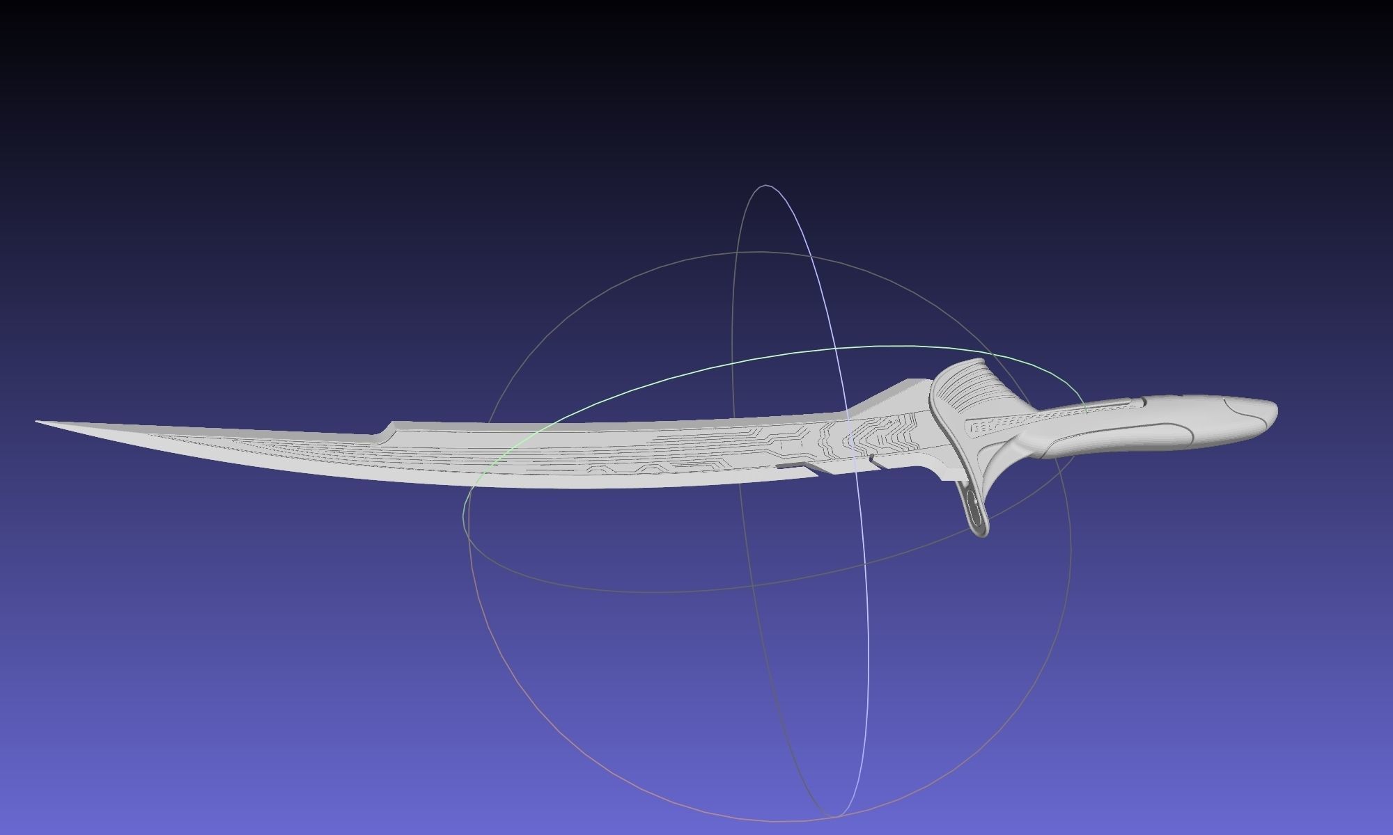 Alita Battle Angel Damaskus Sword Movie Version Assembly 3D print model_58