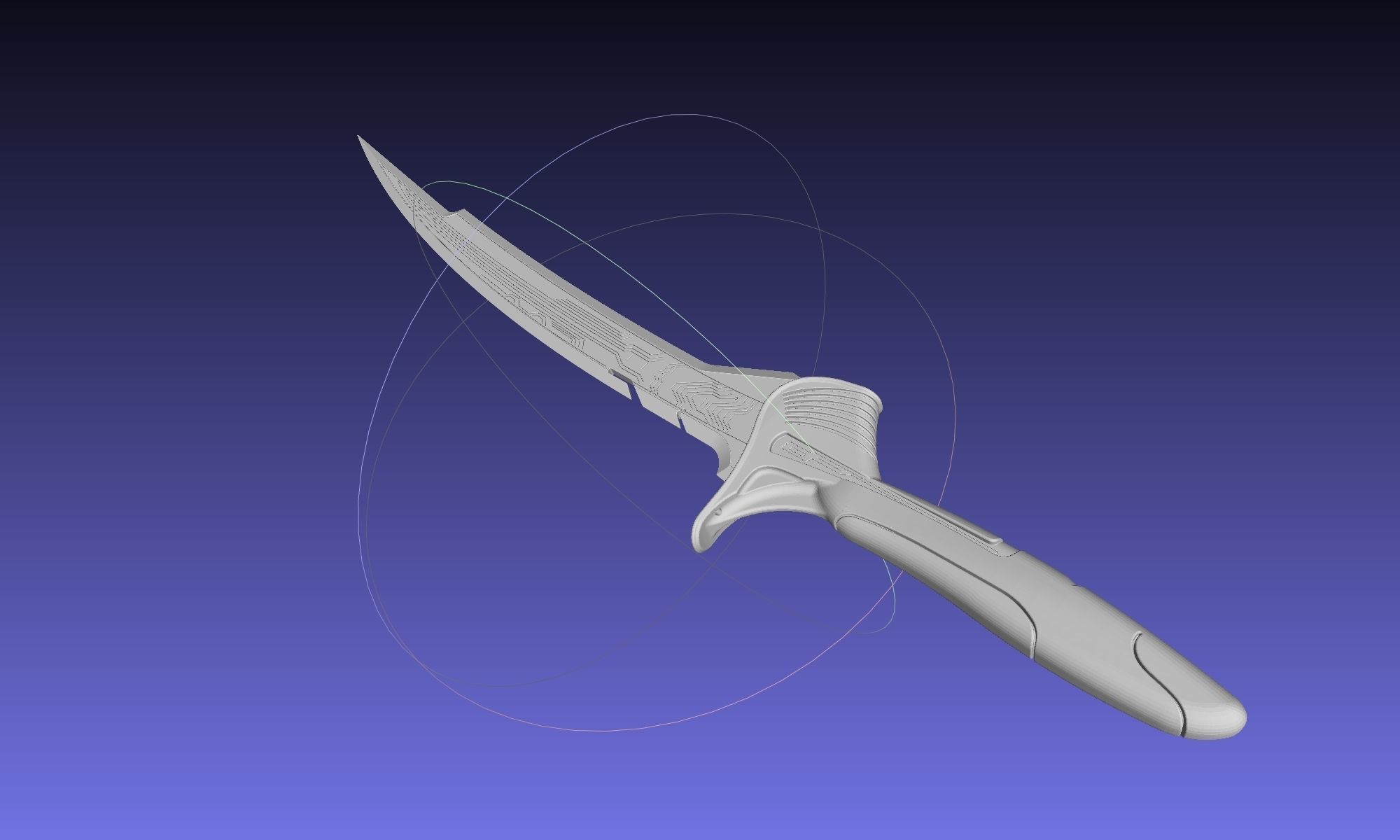 Alita Battle Angel Damaskus Sword Movie Version Assembly 3D print model_69