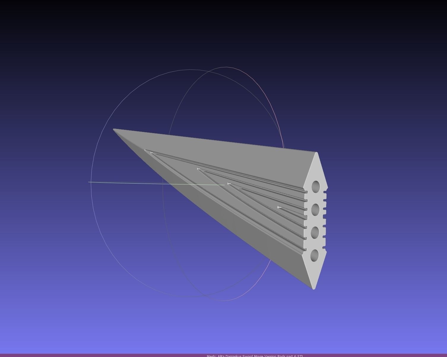 Alita Battle Angel Damaskus Sword Movie Version Assembly 3D print model_35