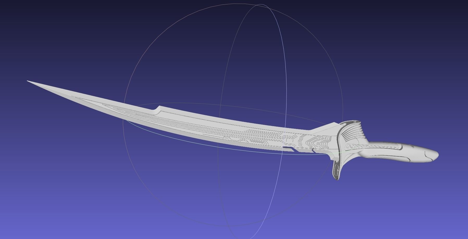 Alita Battle Angel Damaskus Sword Movie Version Assembly 3D print model_42