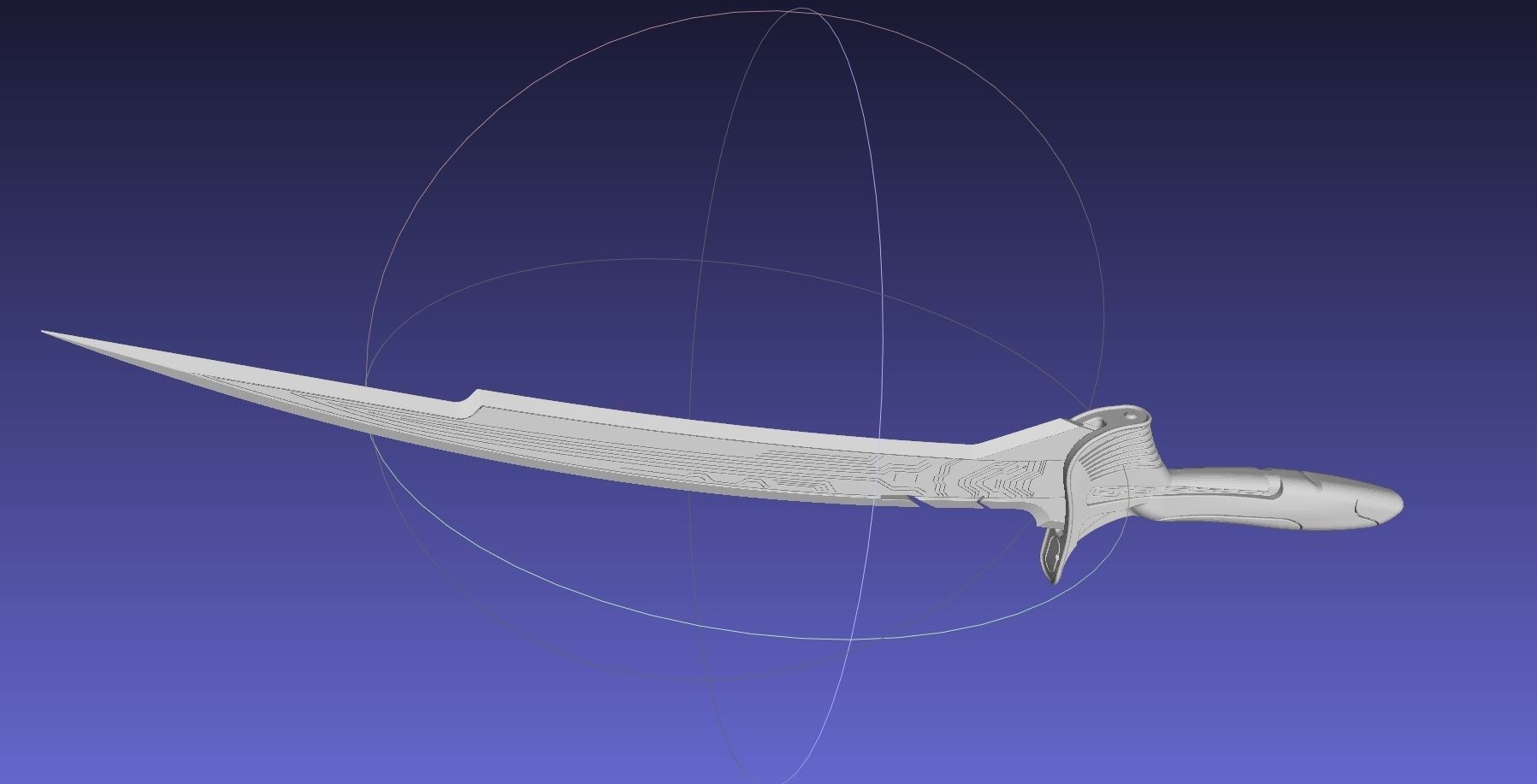 Alita Battle Angel Damaskus Sword Movie Version Assembly 3D print model_43