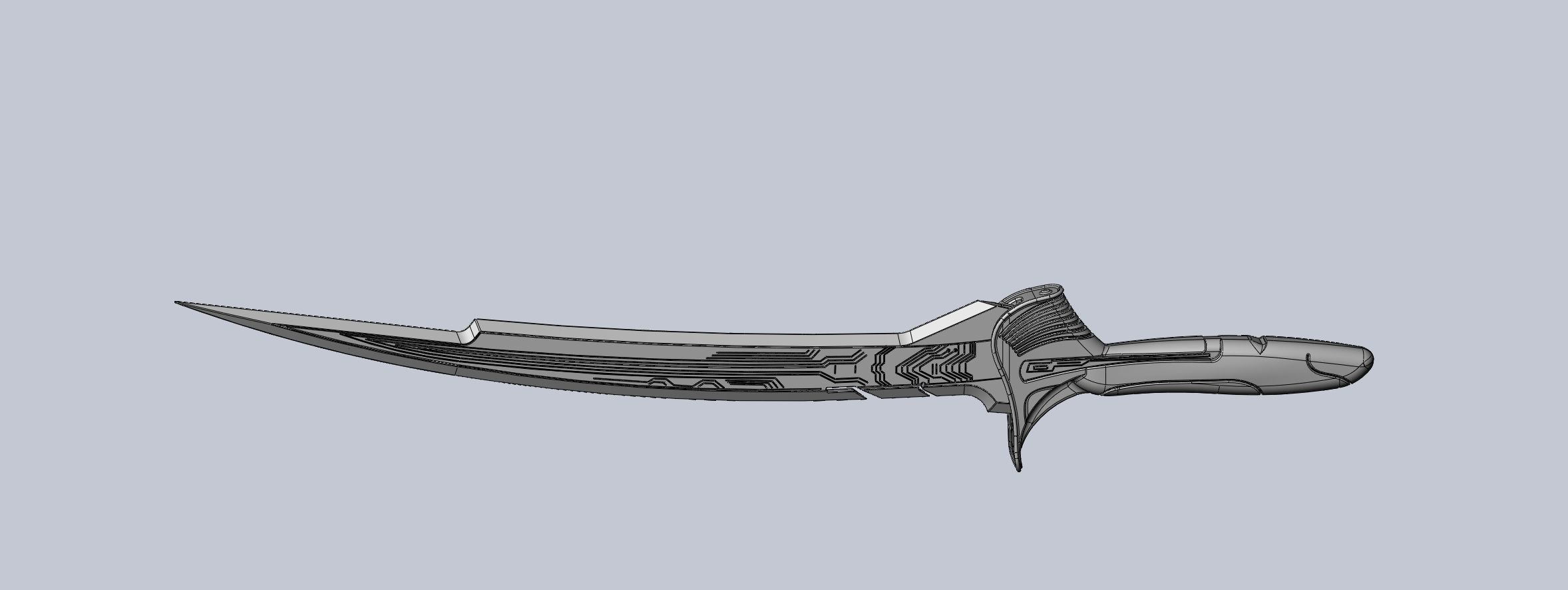 Alita Battle Angel Damaskus Sword Movie Version Assembly 3D print model_6