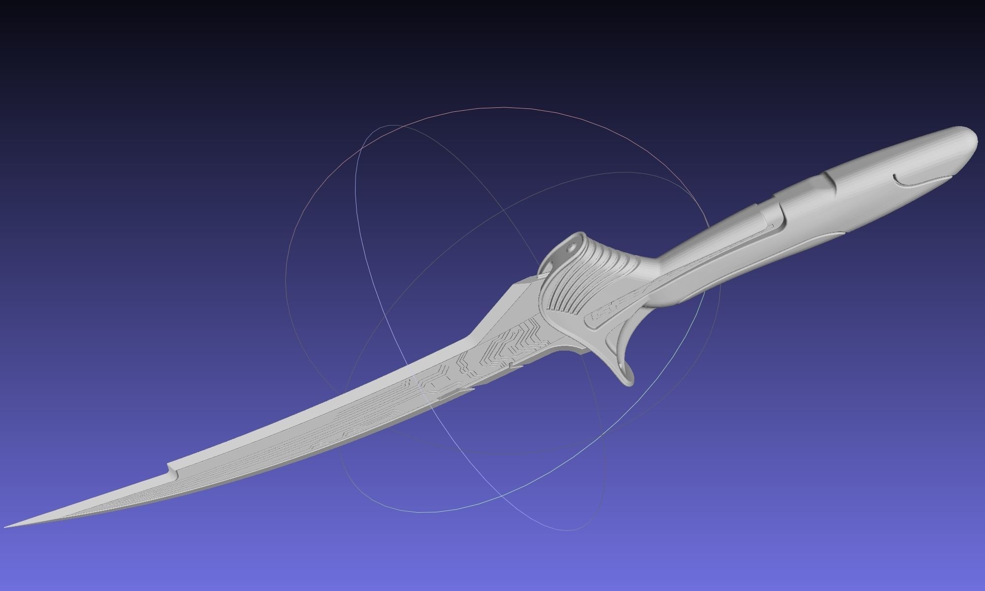 Alita Battle Angel Damaskus Sword Movie Version Assembly 3D print model_64