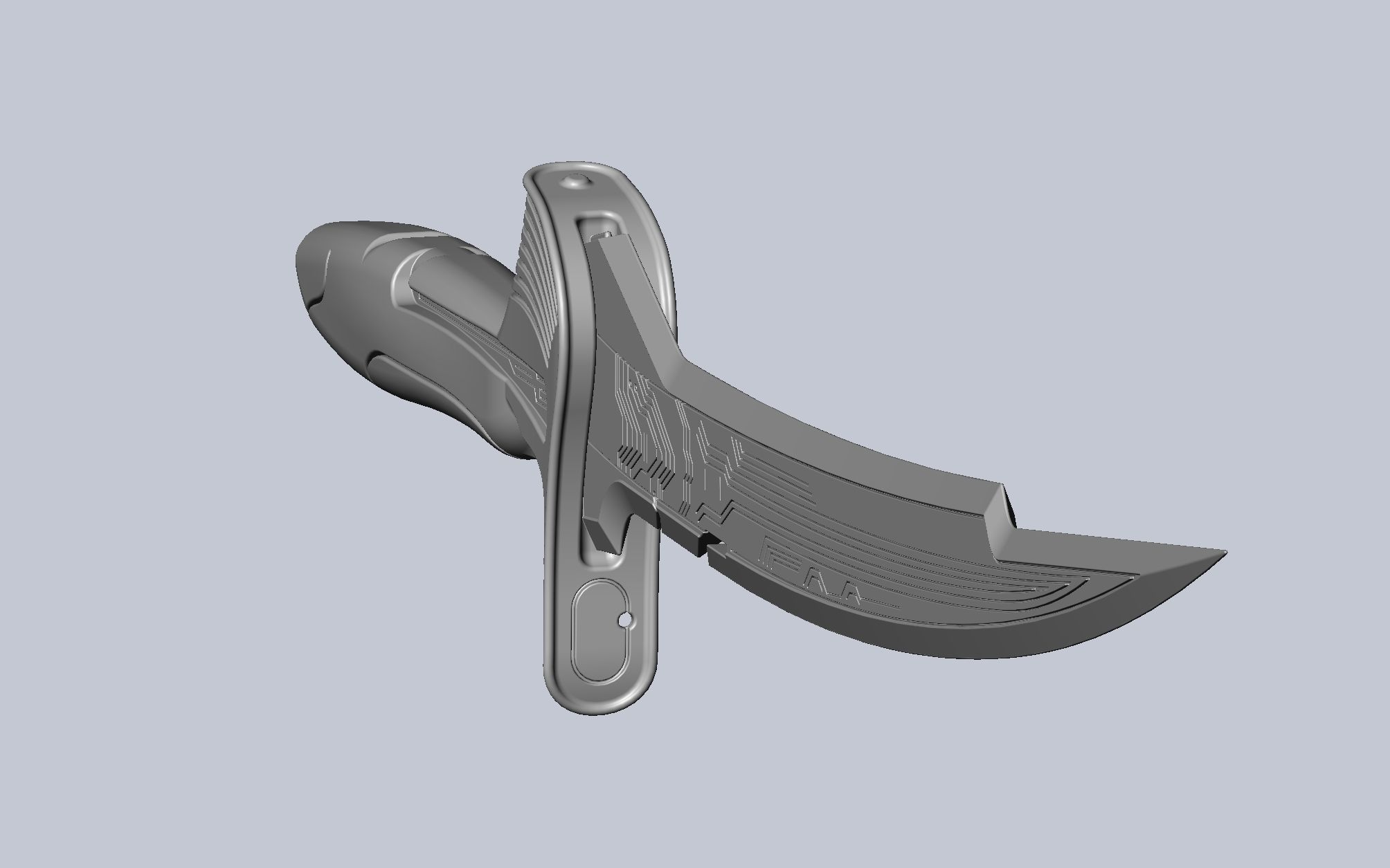 Alita Battle Angel Damaskus Sword Movie Version Assembly 3D print model_55