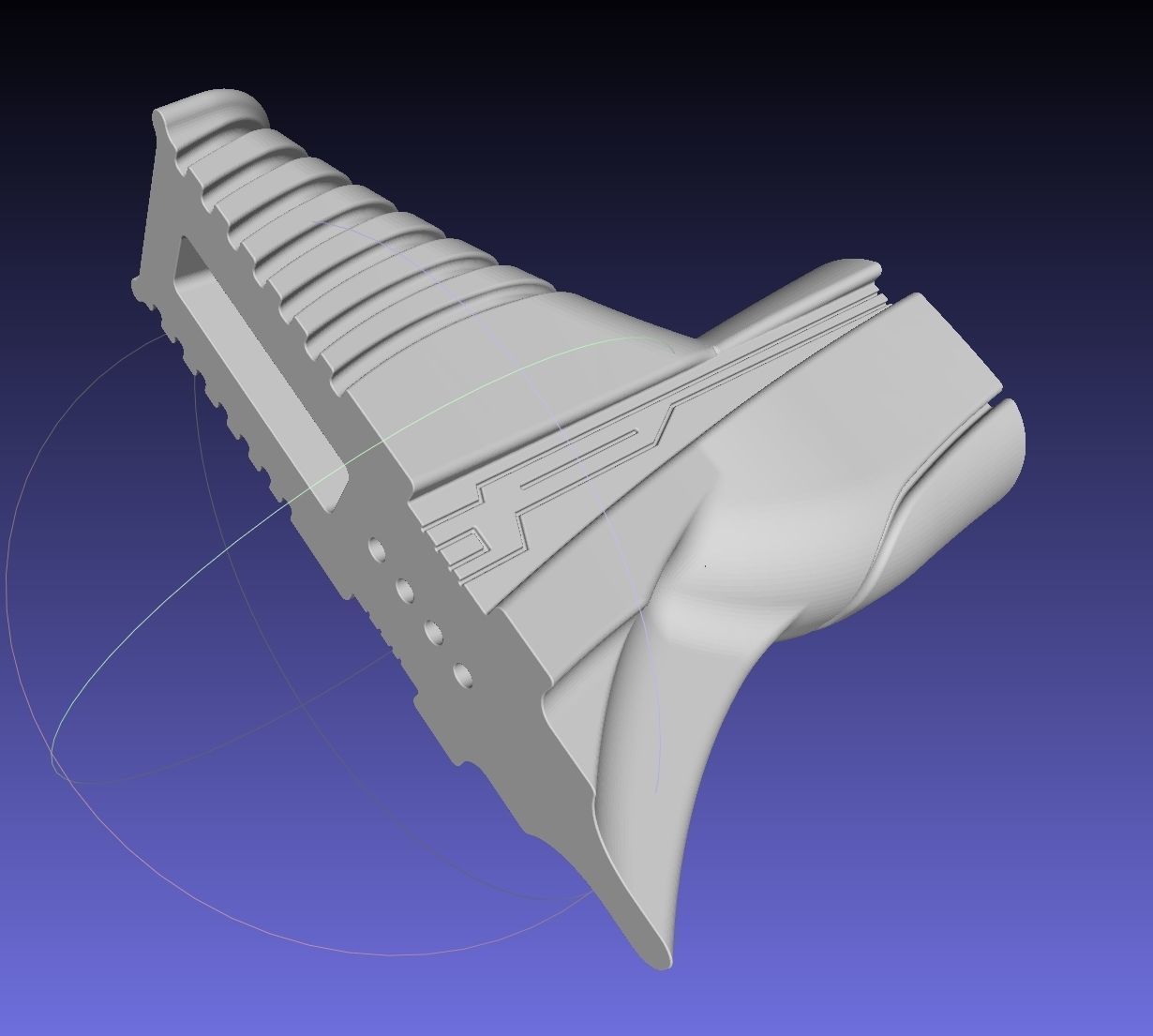 Alita Battle Angel Damaskus Sword Movie Version Assembly 3D print model_11