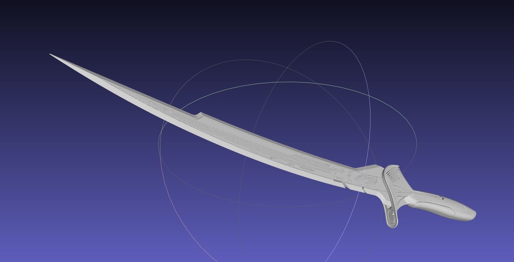 Alita Battle Angel Damaskus Sword Movie Version Assembly 3D print model_48