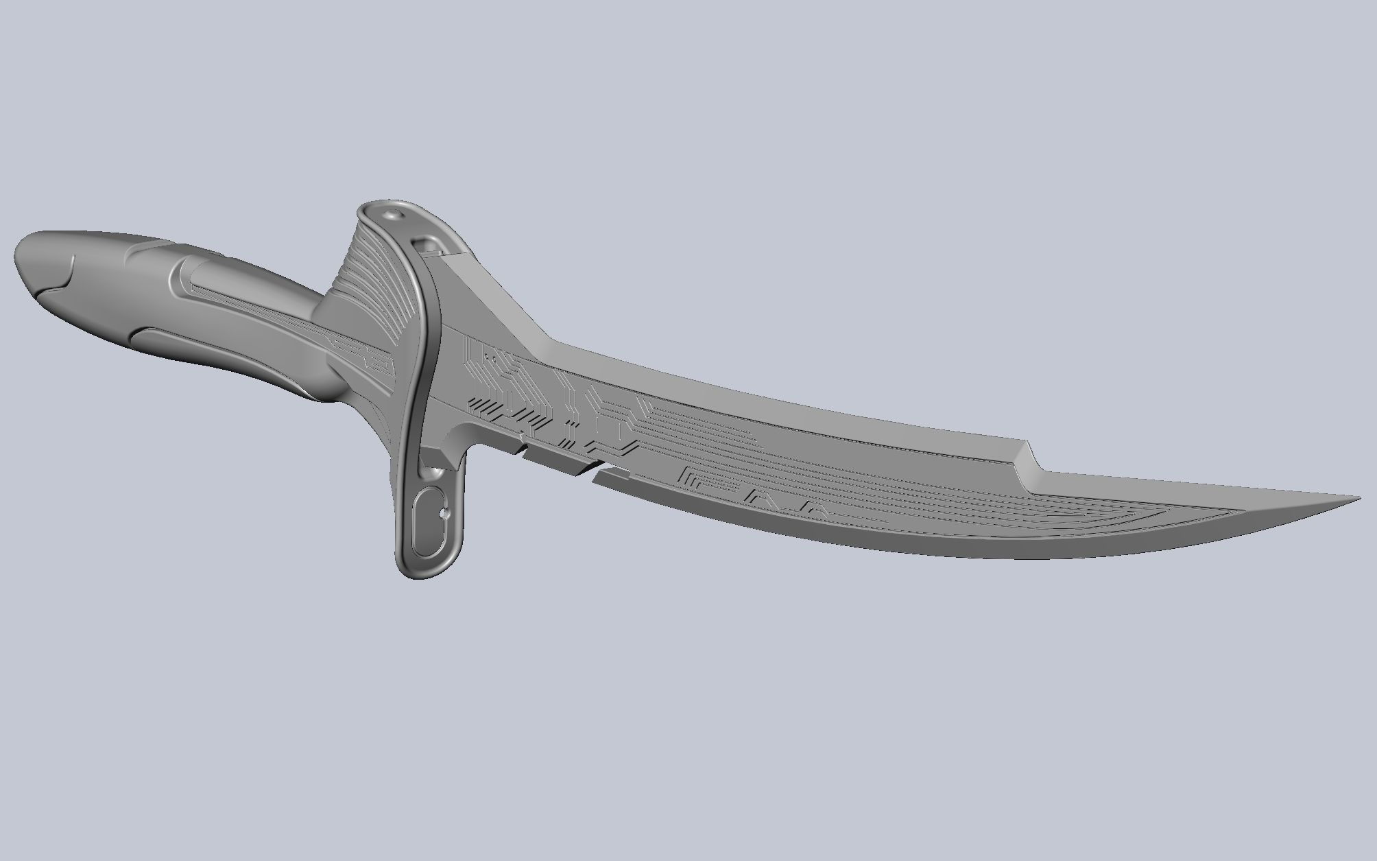 Alita Battle Angel Damaskus Sword Movie Version Assembly 3D print model_1
