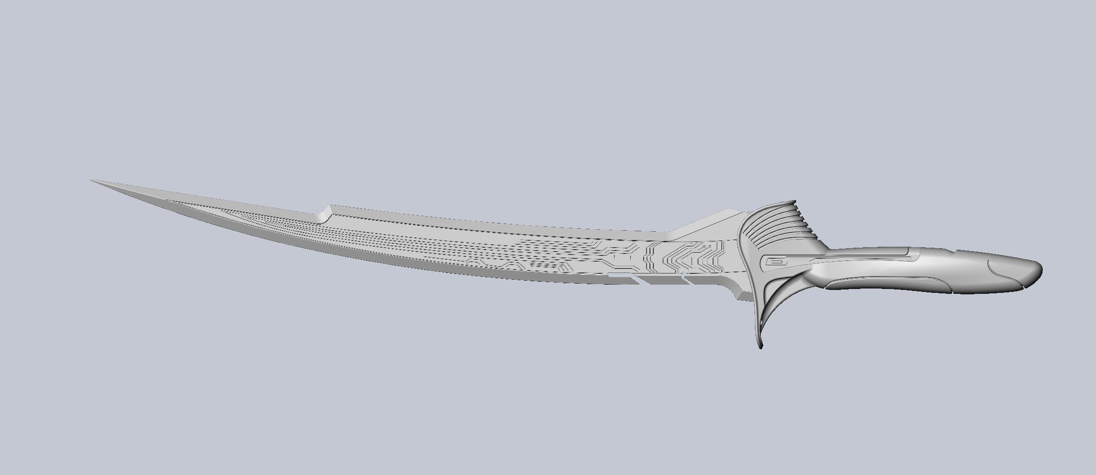 Alita Battle Angel Damaskus Sword Movie Version Assembly 3D print model_14