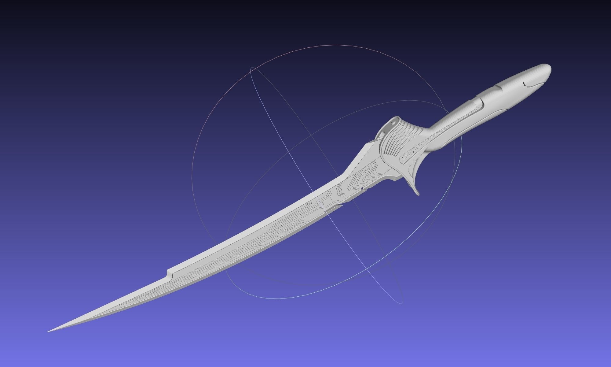 Alita Battle Angel Damaskus Sword Movie Version Assembly 3D print model_63