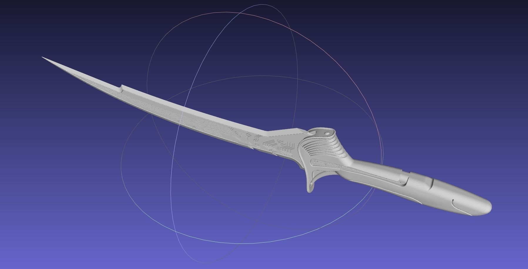 Alita Battle Angel Damaskus Sword Movie Version Assembly 3D print model_45