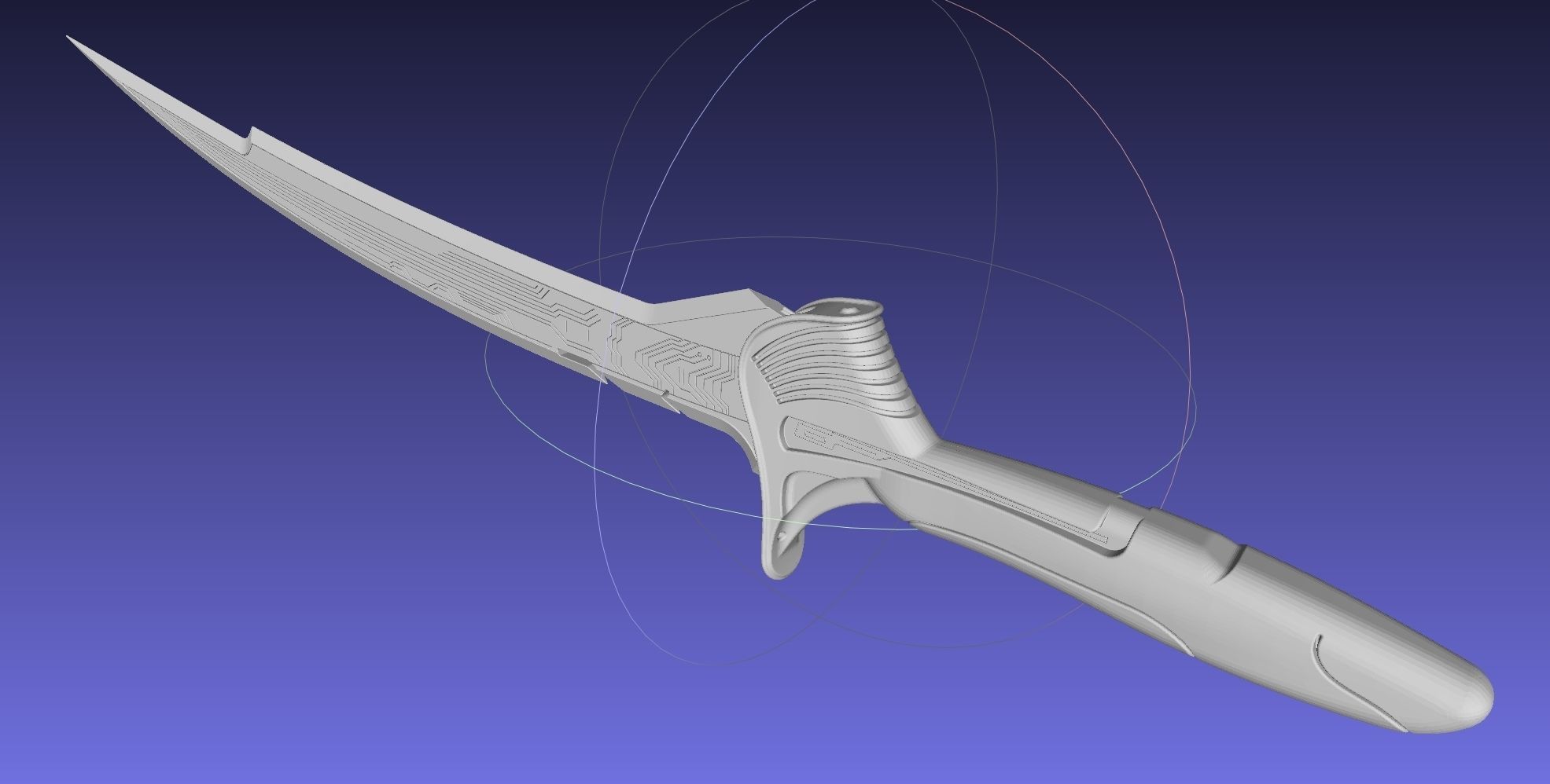 Alita Battle Angel Damaskus Sword Movie Version Assembly 3D print model_52