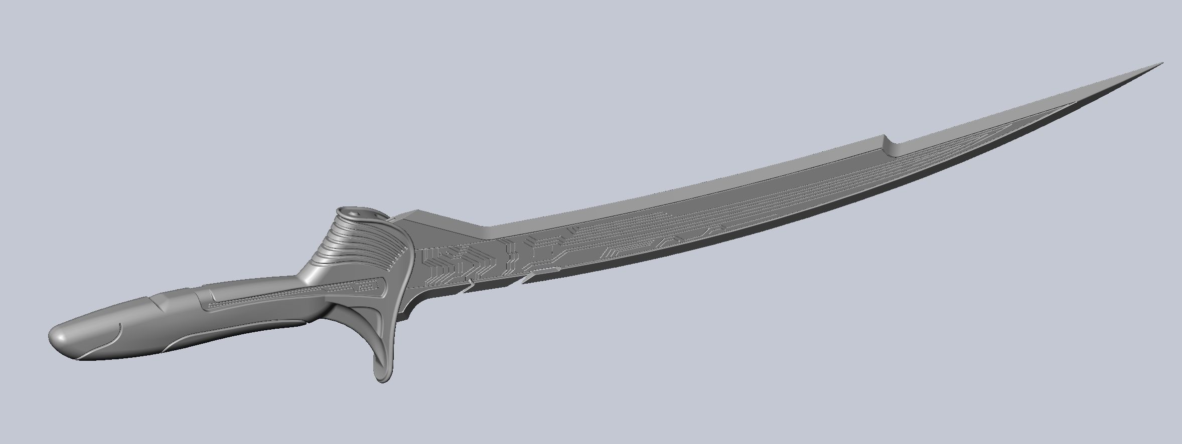 Alita Battle Angel Damaskus Sword Movie Version Assembly 3D print model_71