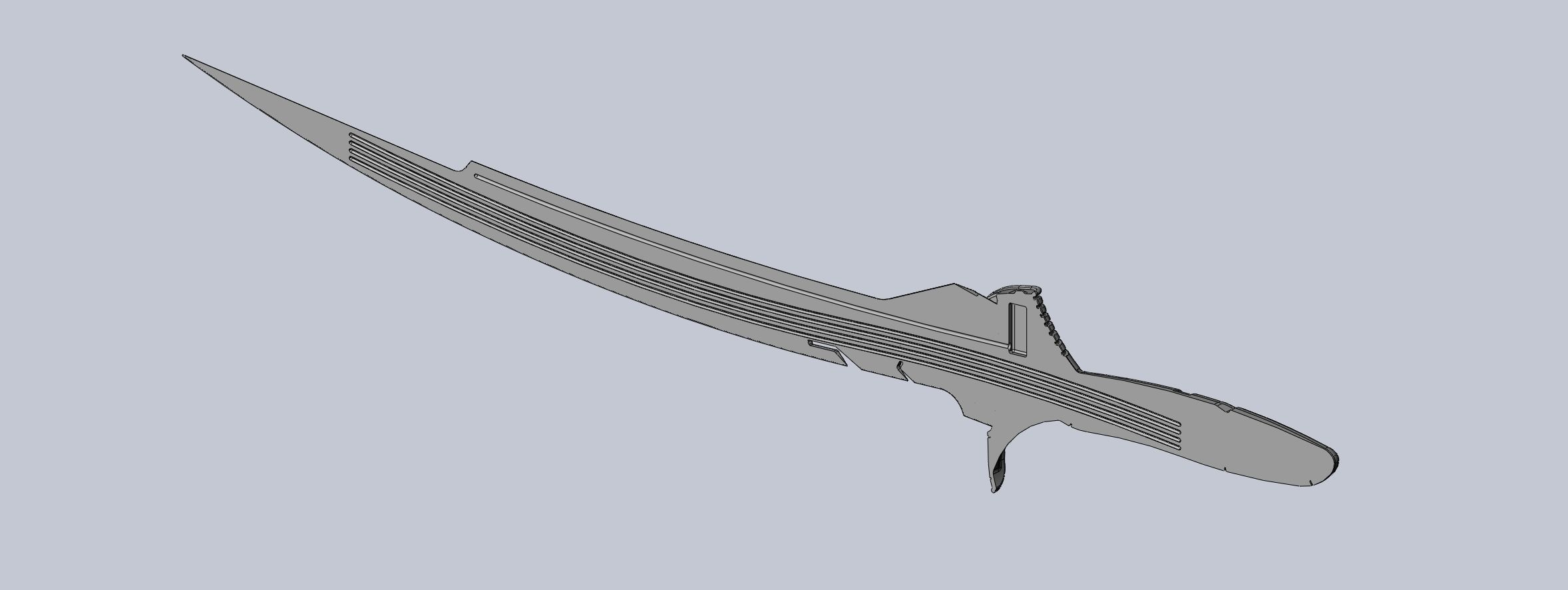Alita Battle Angel Damaskus Sword Movie Version Assembly 3D print model_4