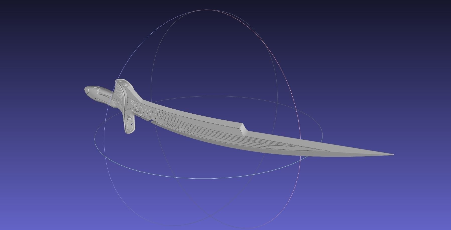 Alita Battle Angel Damaskus Sword Movie Version Assembly 3D print model_49