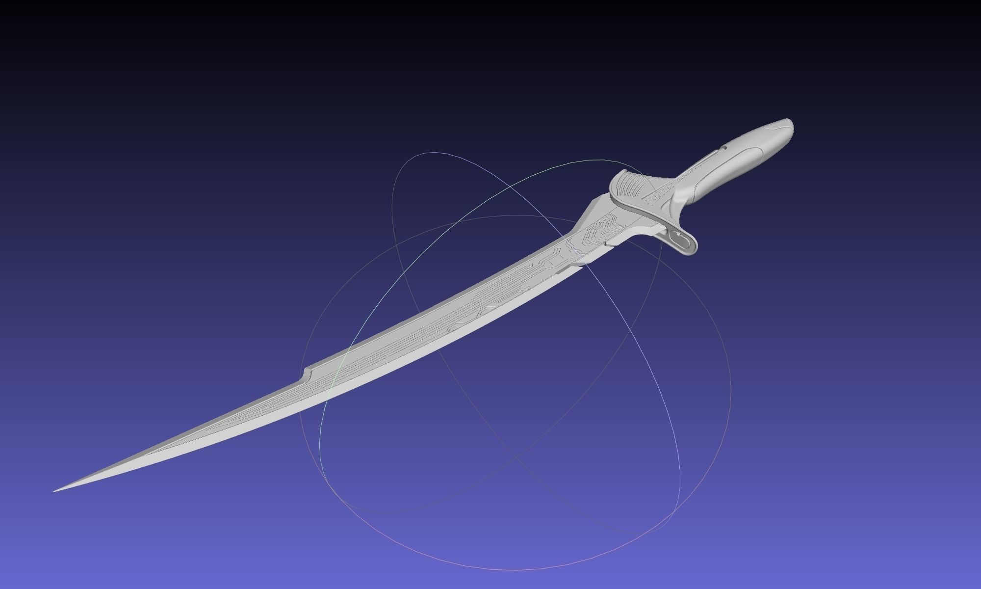 Alita Battle Angel Damaskus Sword Movie Version Assembly 3D print model_68
