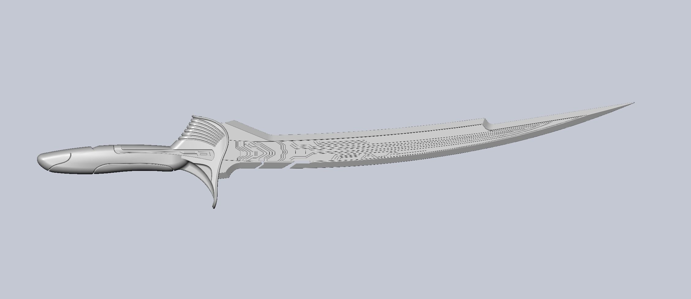 Alita Battle Angel Damaskus Sword Movie Version Assembly 3D print model_5