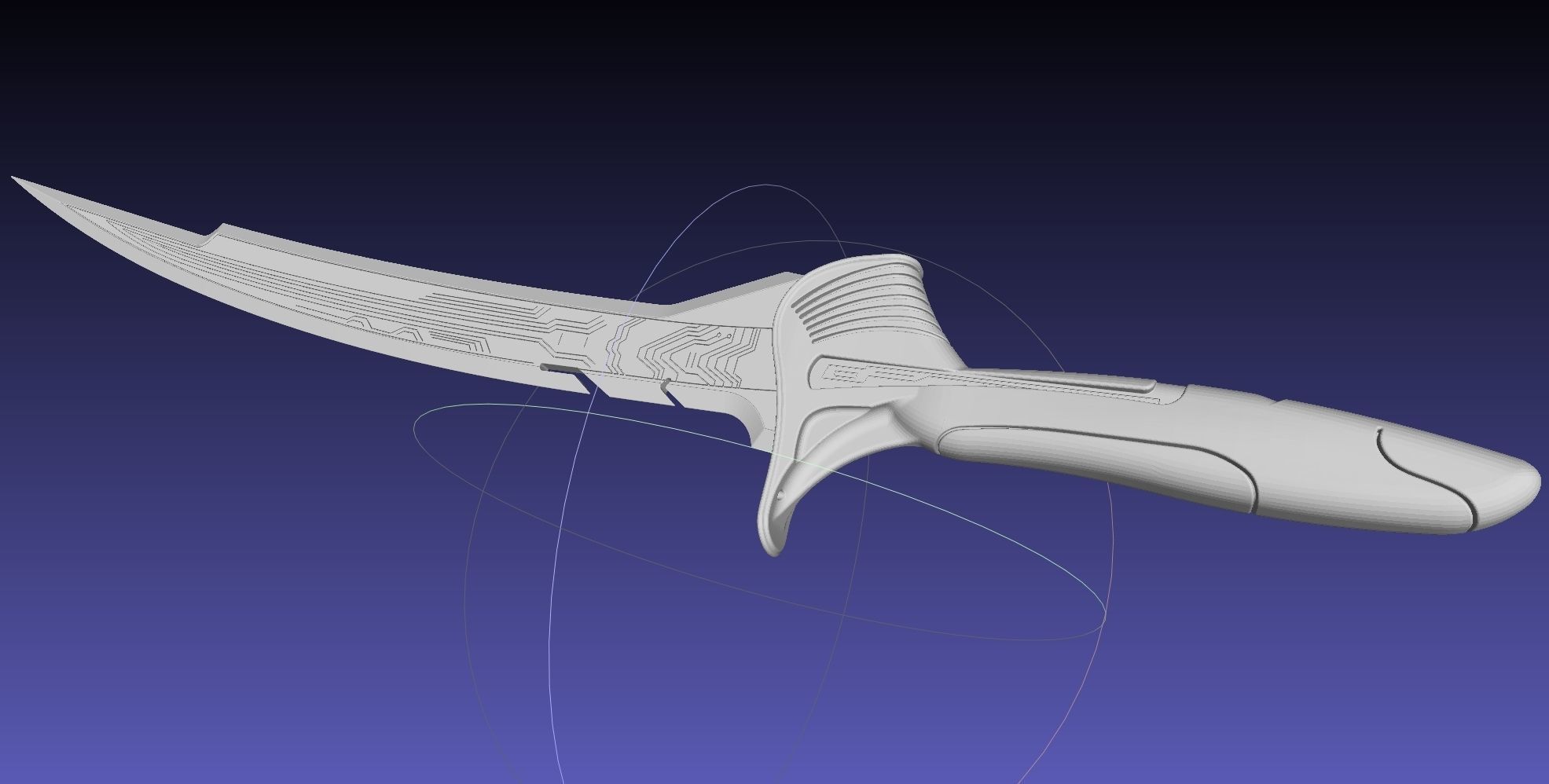 Alita Battle Angel Damaskus Sword Movie Version Assembly 3D print model_53