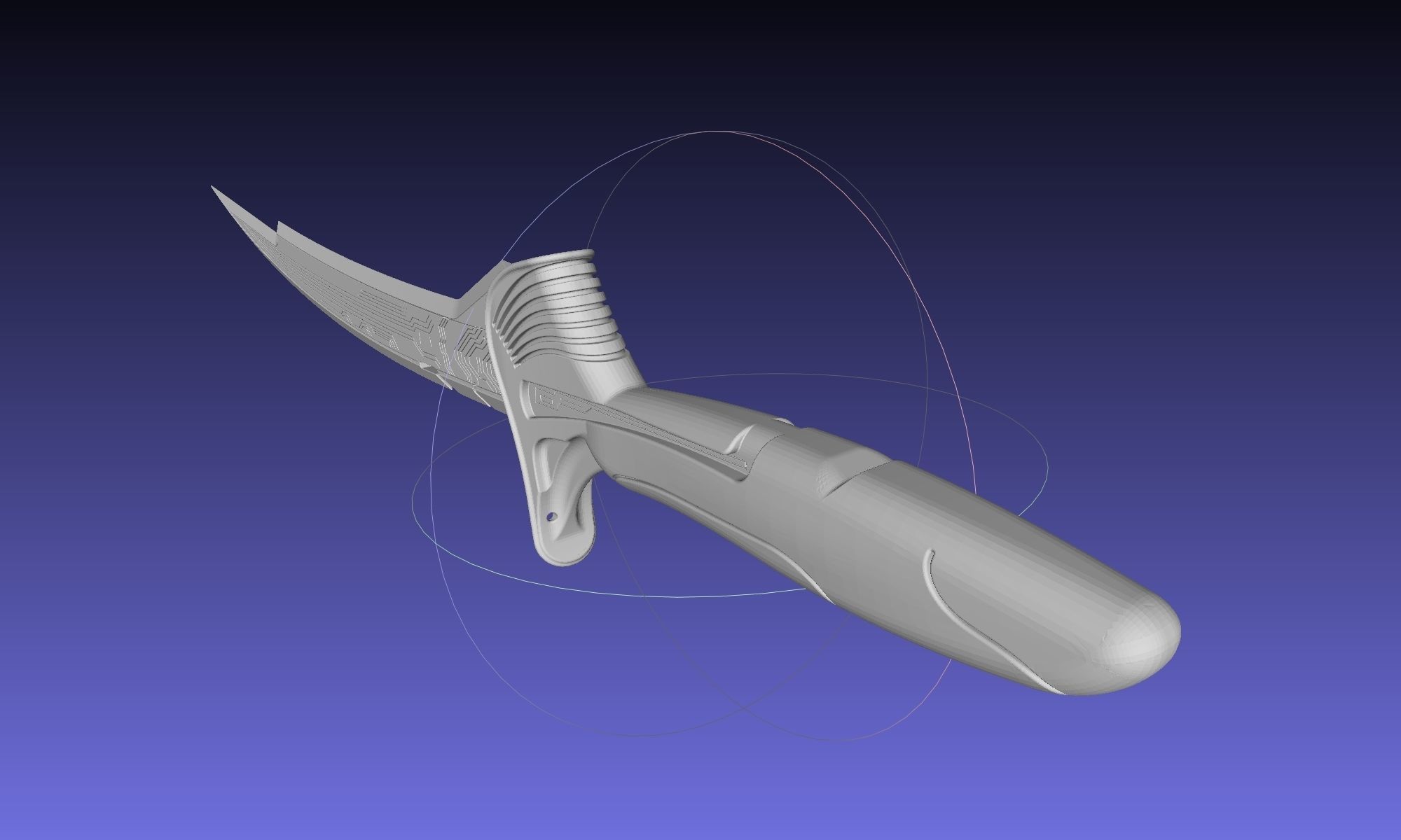 Alita Battle Angel Damaskus Sword Movie Version Assembly 3D print model_62