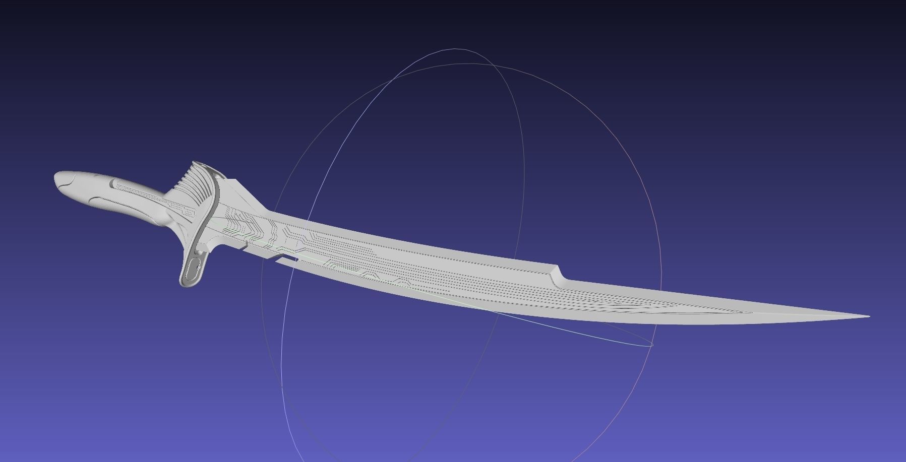 Alita Battle Angel Damaskus Sword Movie Version Assembly 3D print model_50