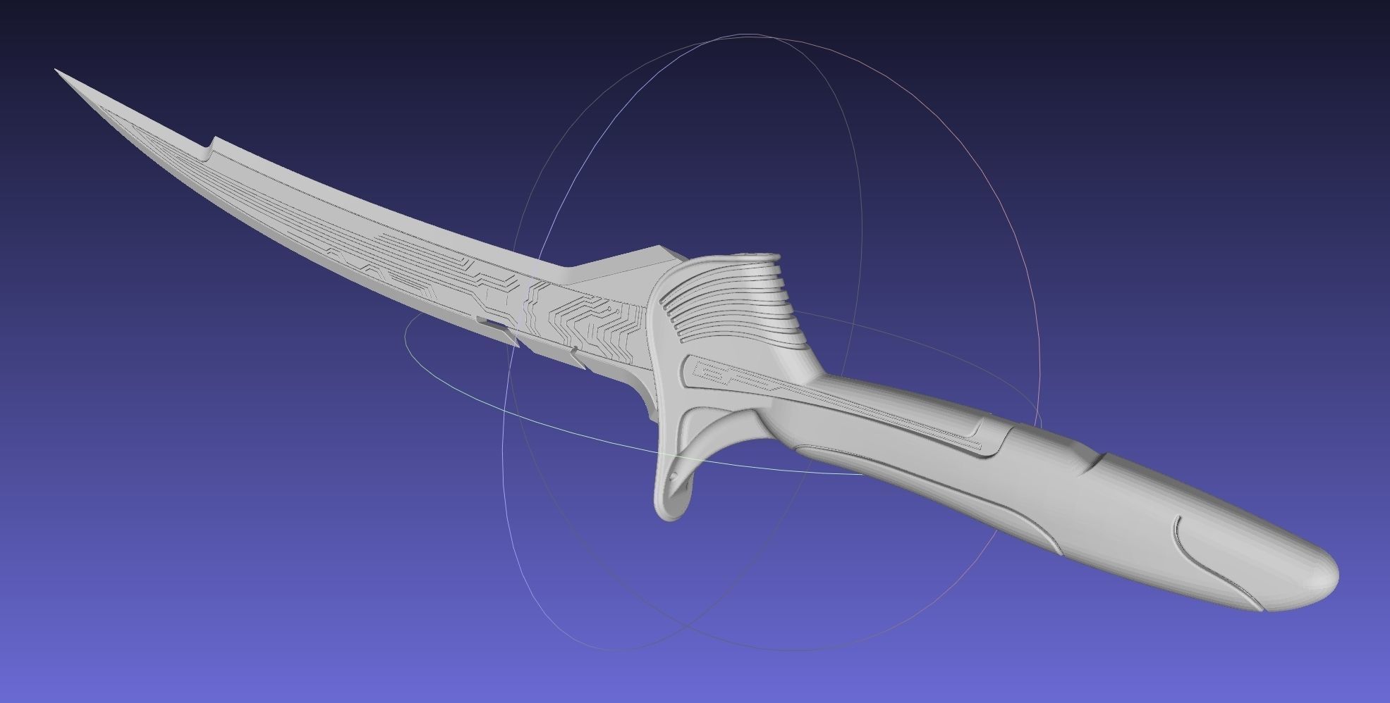 Alita Battle Angel Damaskus Sword Movie Version Assembly 3D print model_51