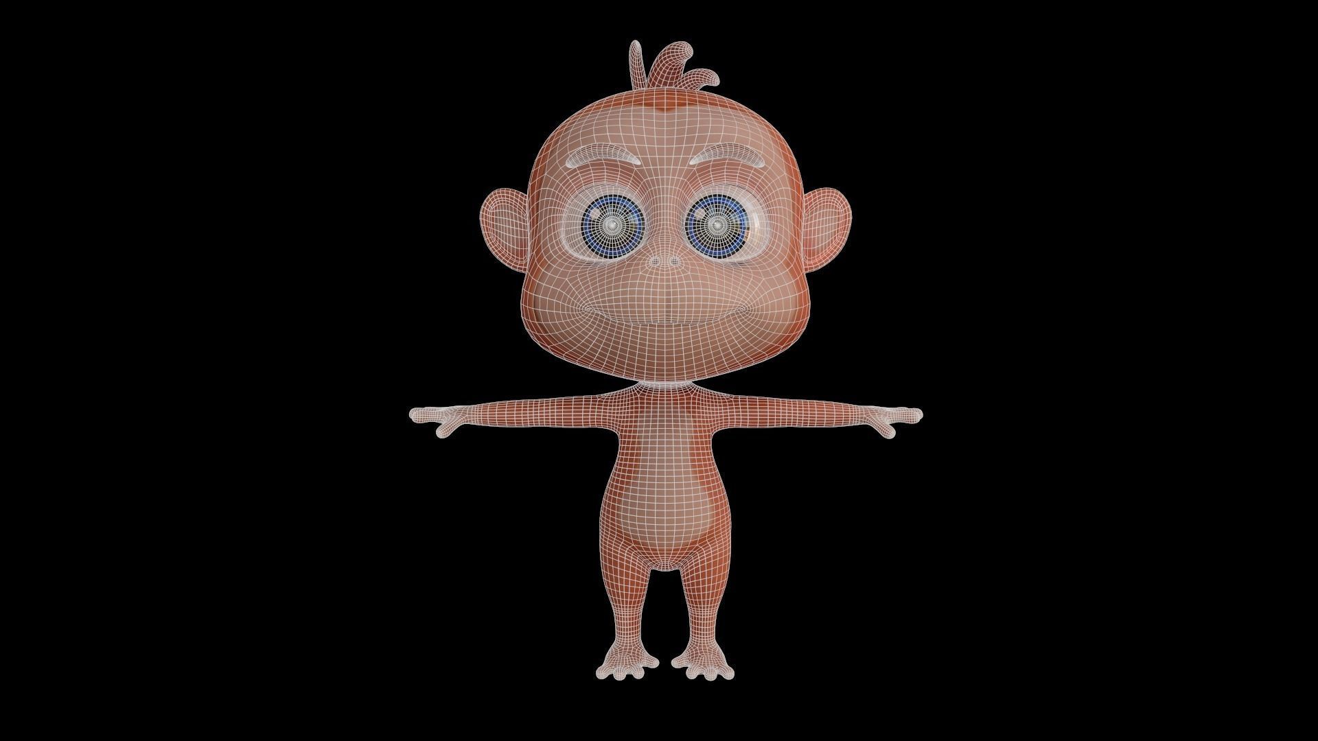 Asset - Cartoons - Animal - Monkey - Rig 3D model_3