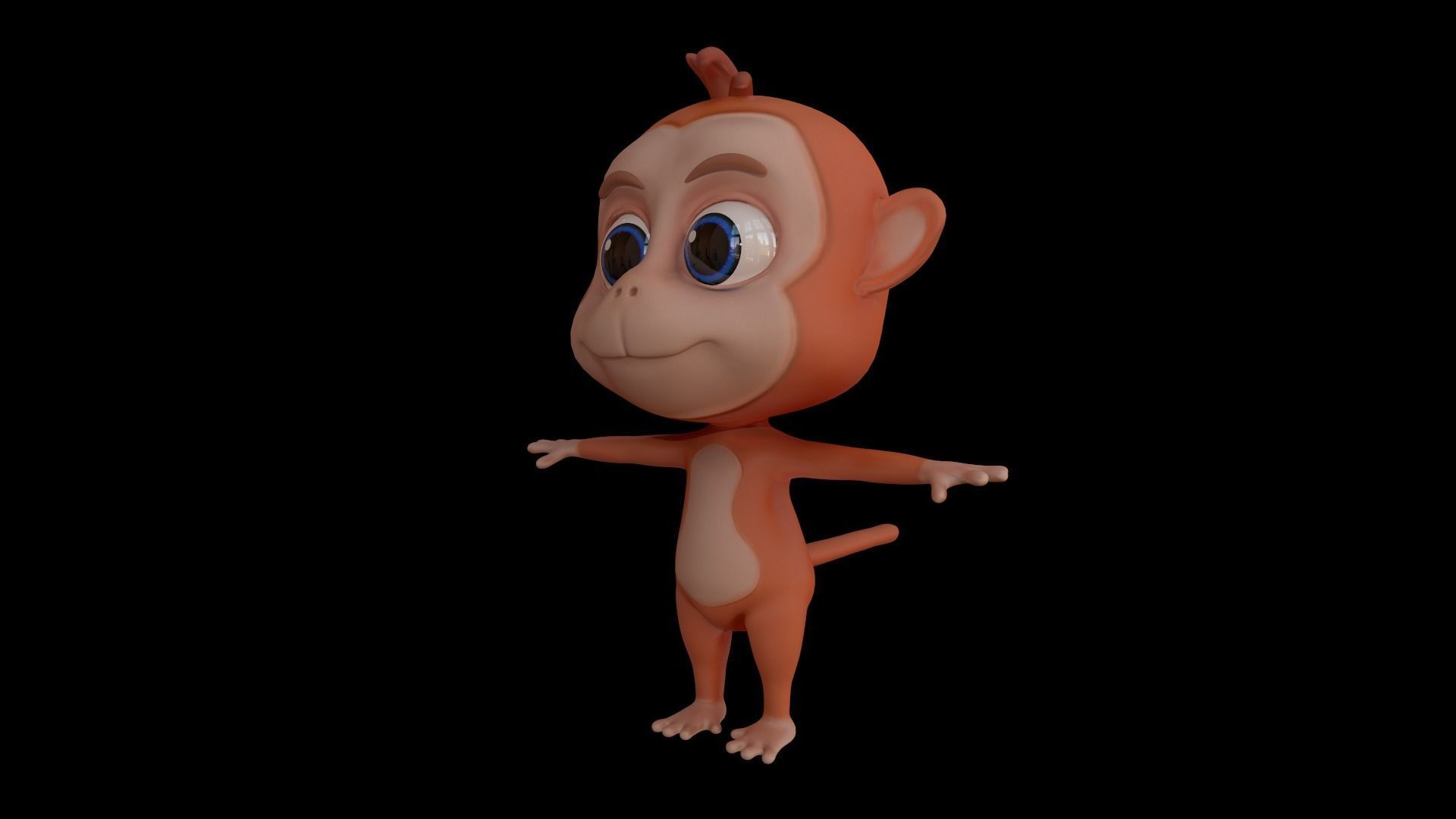 Asset - Cartoons - Animal - Monkey - Rig 3D model_14