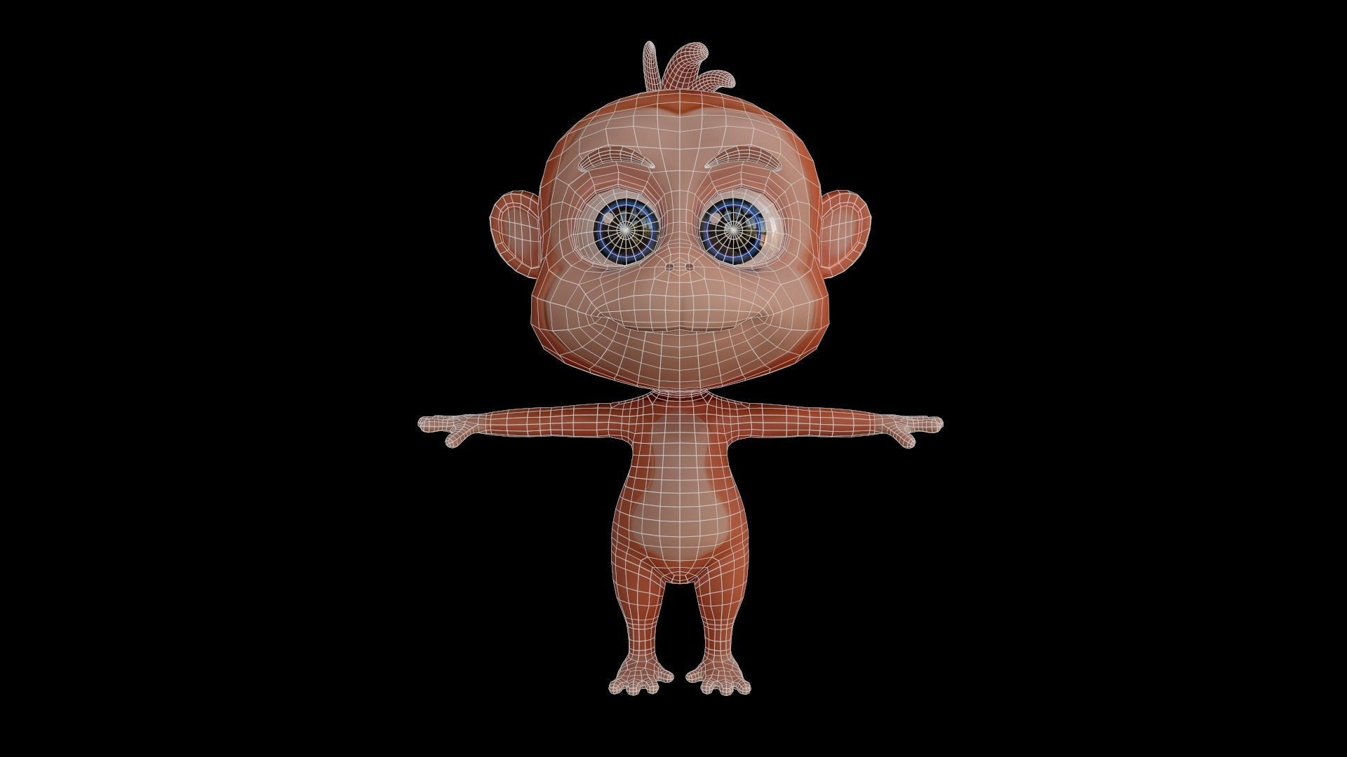 Asset - Cartoons - Animal - Monkey - Rig 3D model_8