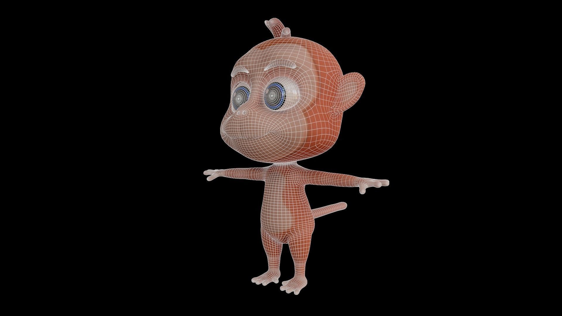 Asset - Cartoons - Animal - Monkey - Rig 3D model_5