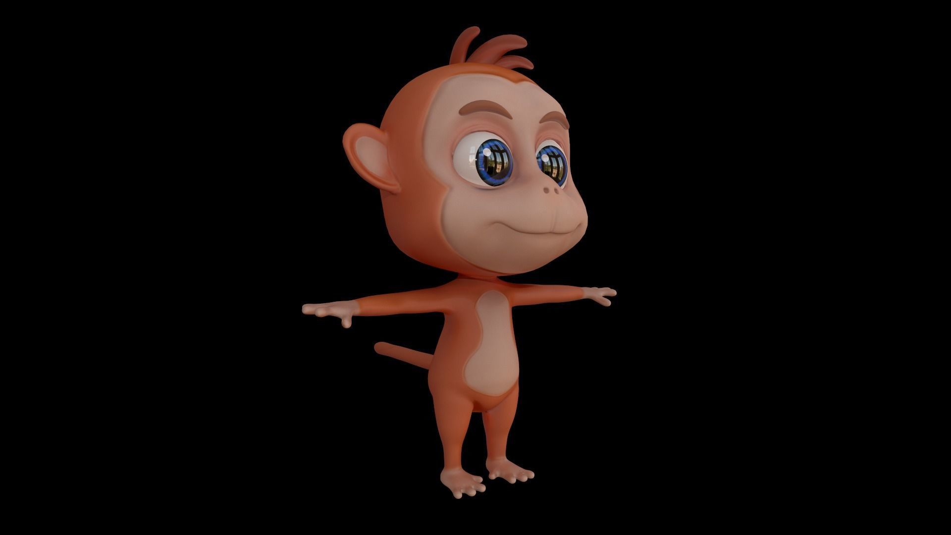 Asset - Cartoons - Animal - Monkey - Rig 3D model_15