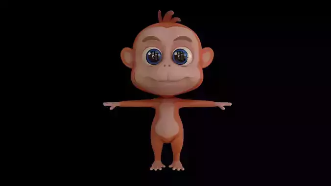 Asset - Cartoons - Animal - Monkey - Rig 3D model