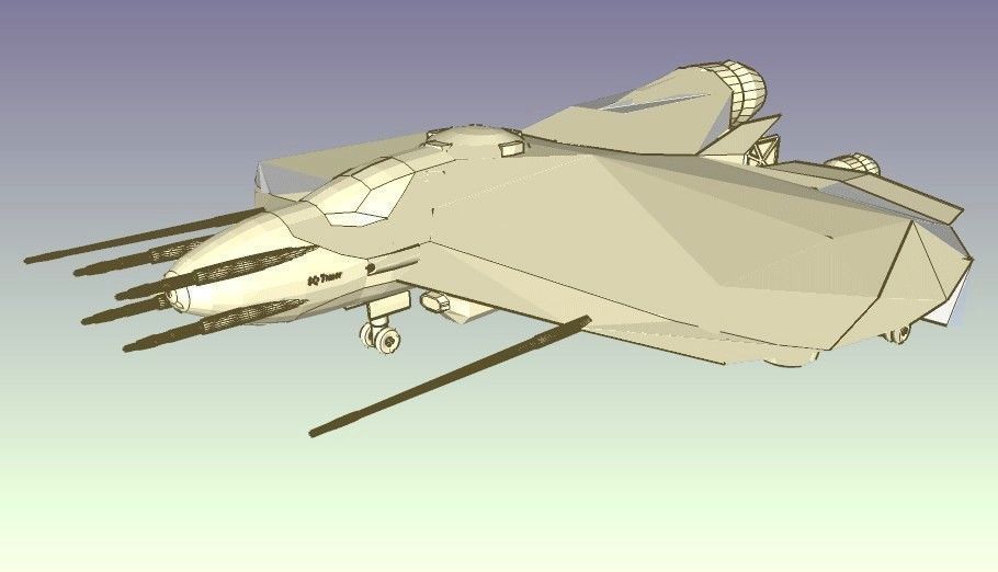 SQ Tamer - Multirole space corvette Conqueror class - parked 3D print model_4