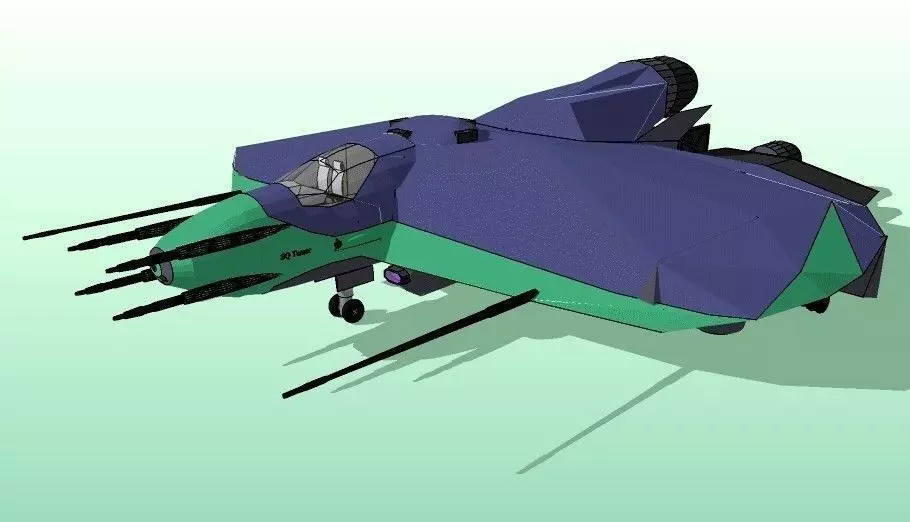 SQ Tamer - Multirole space corvette Conqueror class - parked 3D print model_0